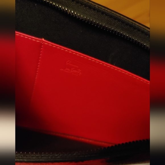 NEW! Christian Louboutin Red and Black Leopard Print Portfolio / Crossbody Bag - Picture 9 of 11